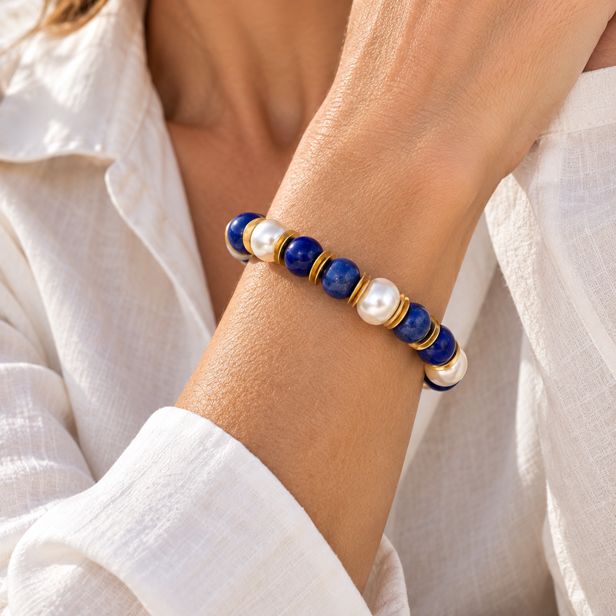 Capri Azure Lapis & Pearl Jewelry Set