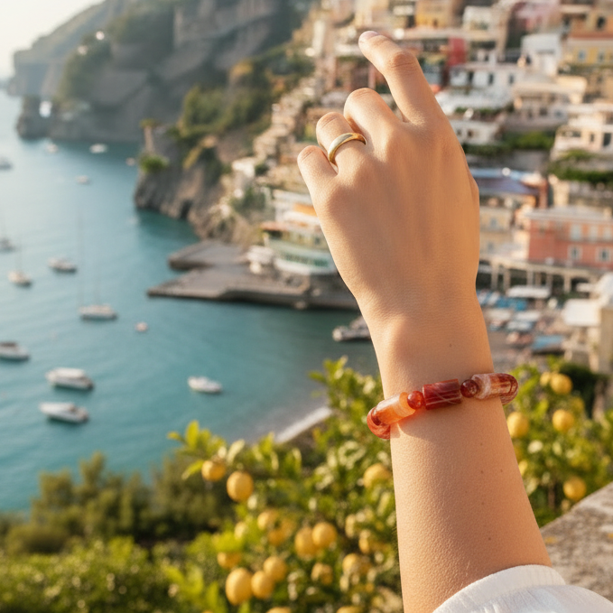 Amalfi Carnelian Banded Agate Bracelet