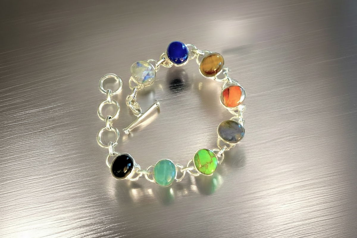 Ibiza Multi-Gemstone Sterling Silver Bracelet