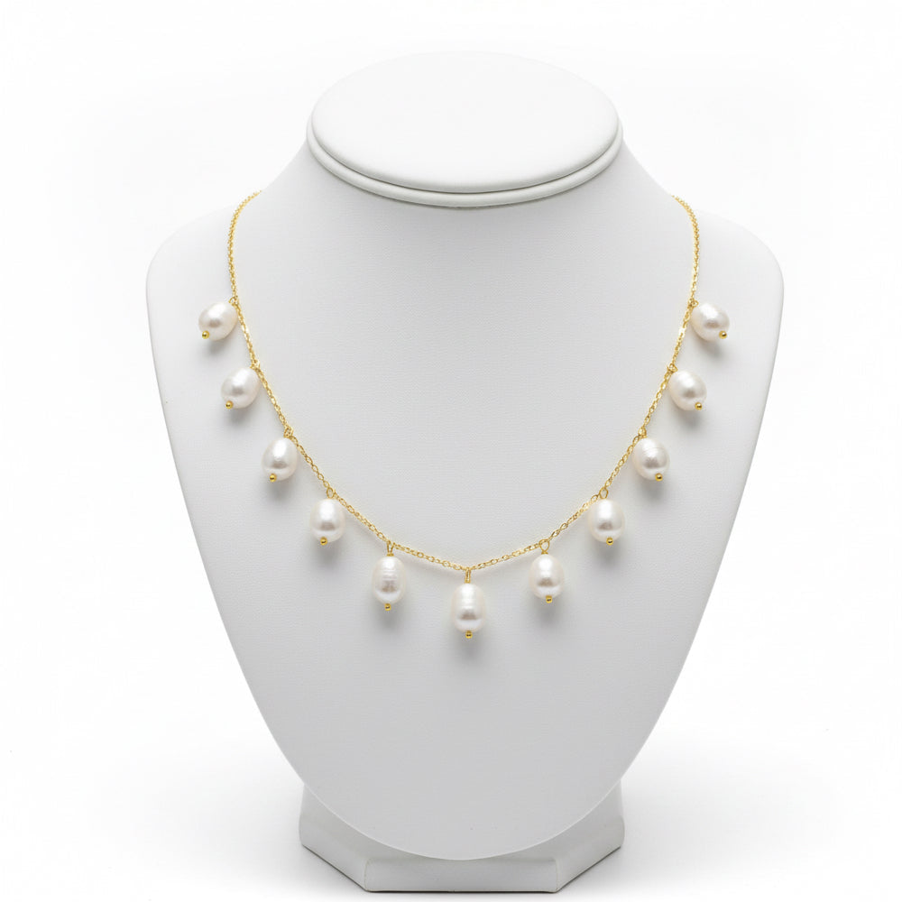Montecito Freshwater Pearl & Gold Chain Necklace