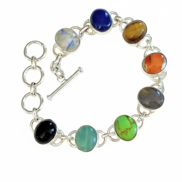 Ibiza Multi-Gemstone Sterling Silver Bracelet