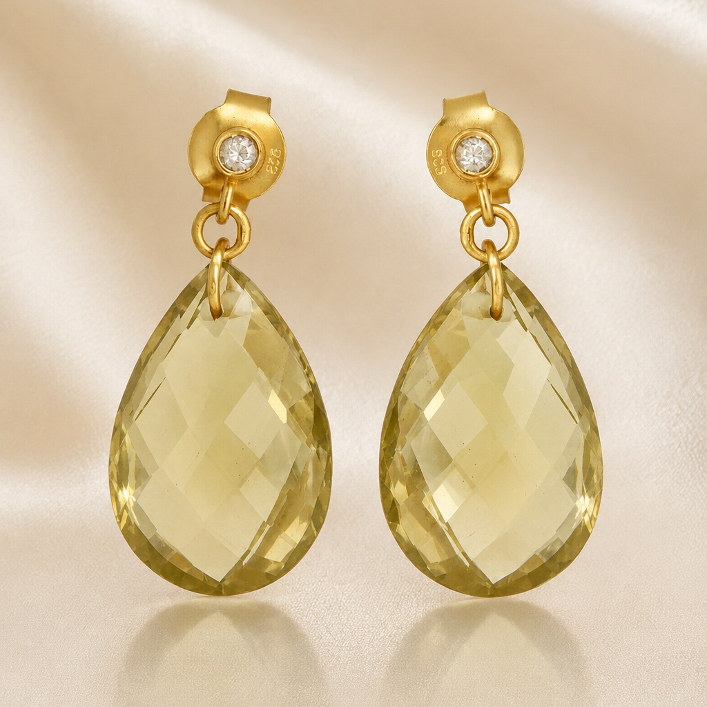 Amalfi Lemon Topaz & White Topaz Briolette Earrings