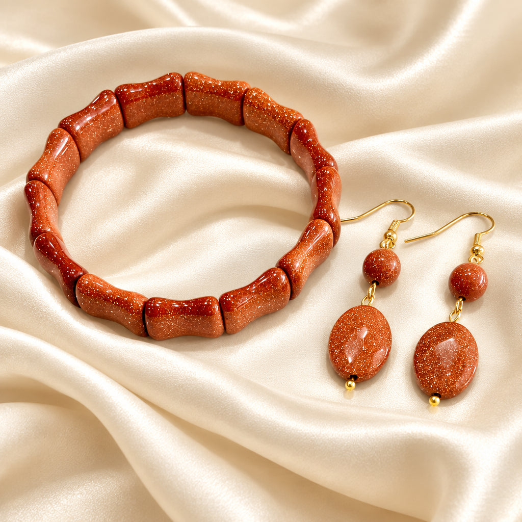 Amalfi Goldstone Bracelet & Earrings Set