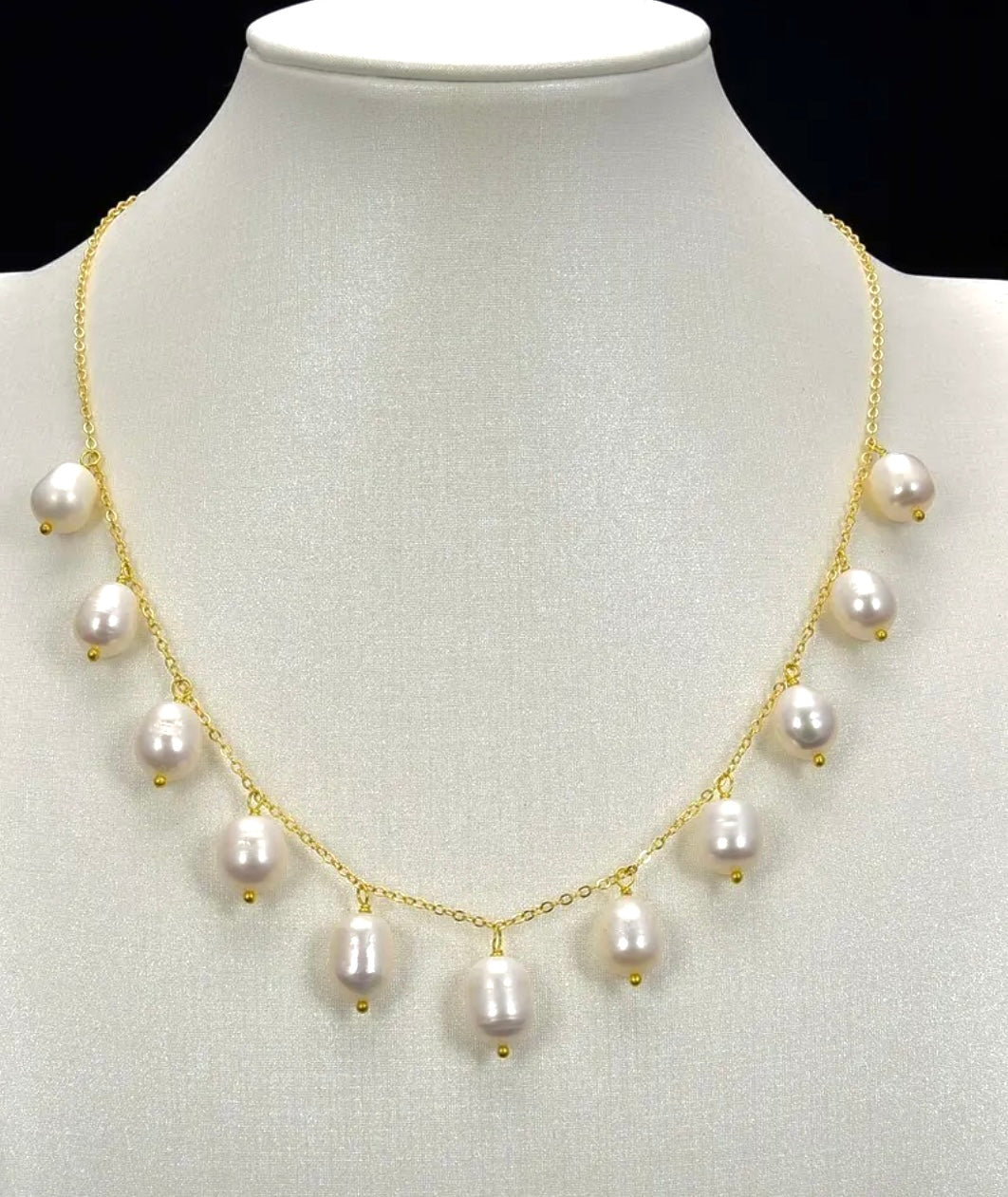 Montecito Freshwater Pearl & Gold Chain Necklace