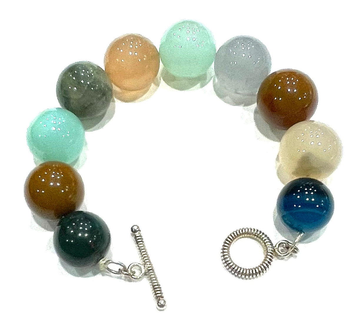 Ibiza Multi-Gemstone Sterling Silver Statement Bracelet