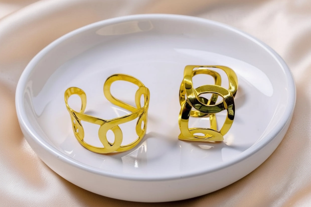 Montecito Sculptural Gold Open-Loop Cuff Bracelet | Limited Edition