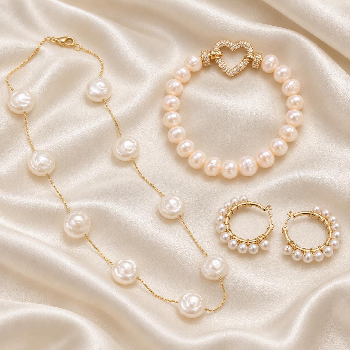 Montecito Pearl & Gold Three-Piece Jewelry Set