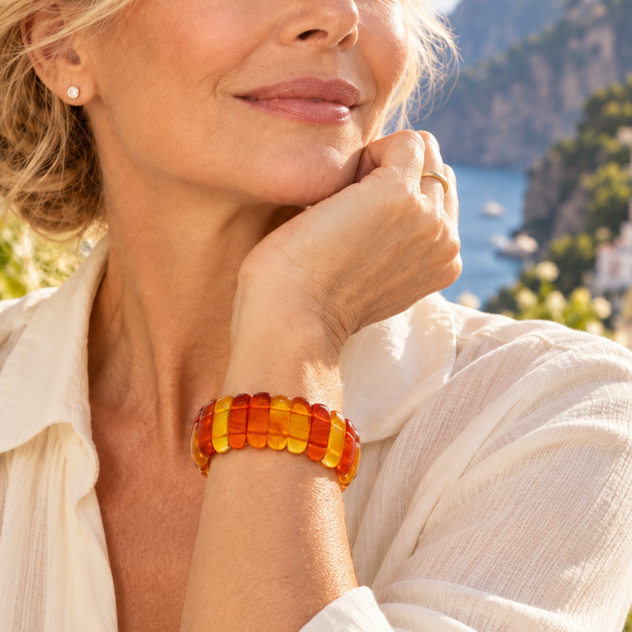 Amalfi Translucent Carnelian Statement Bracelet