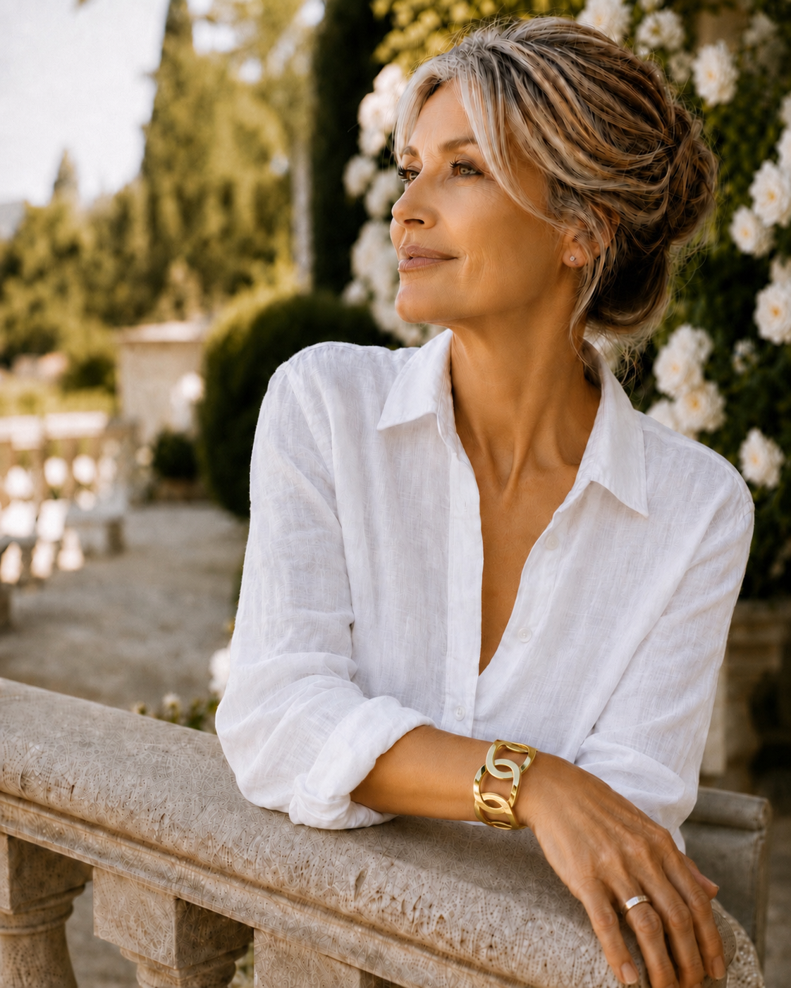 Montecito Sculptural Gold Open-Loop Cuff Bracelet | Limited Edition
