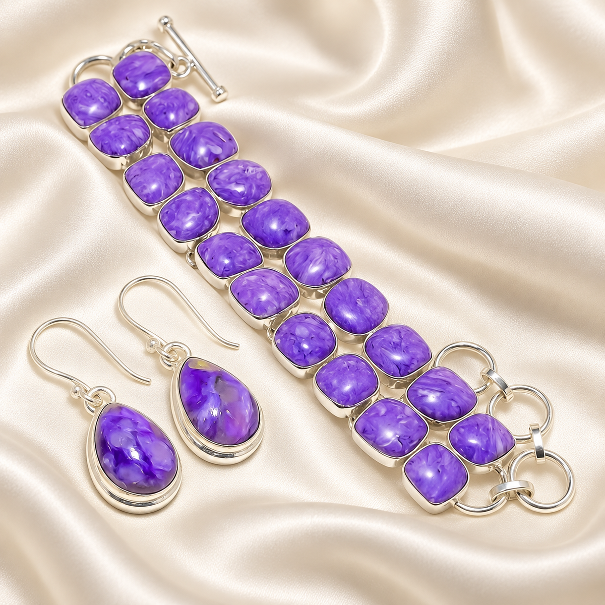 Montecito Charoite Sterling Silver Jewelry Set