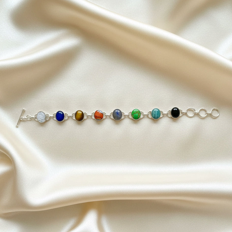 Ibiza Multi-Gemstone Sterling Silver Bracelet
