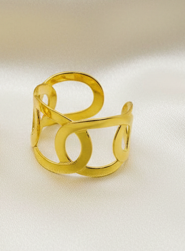 Montecito Sculptural Gold Open-Loop Cuff Bracelet | Limited Edition
